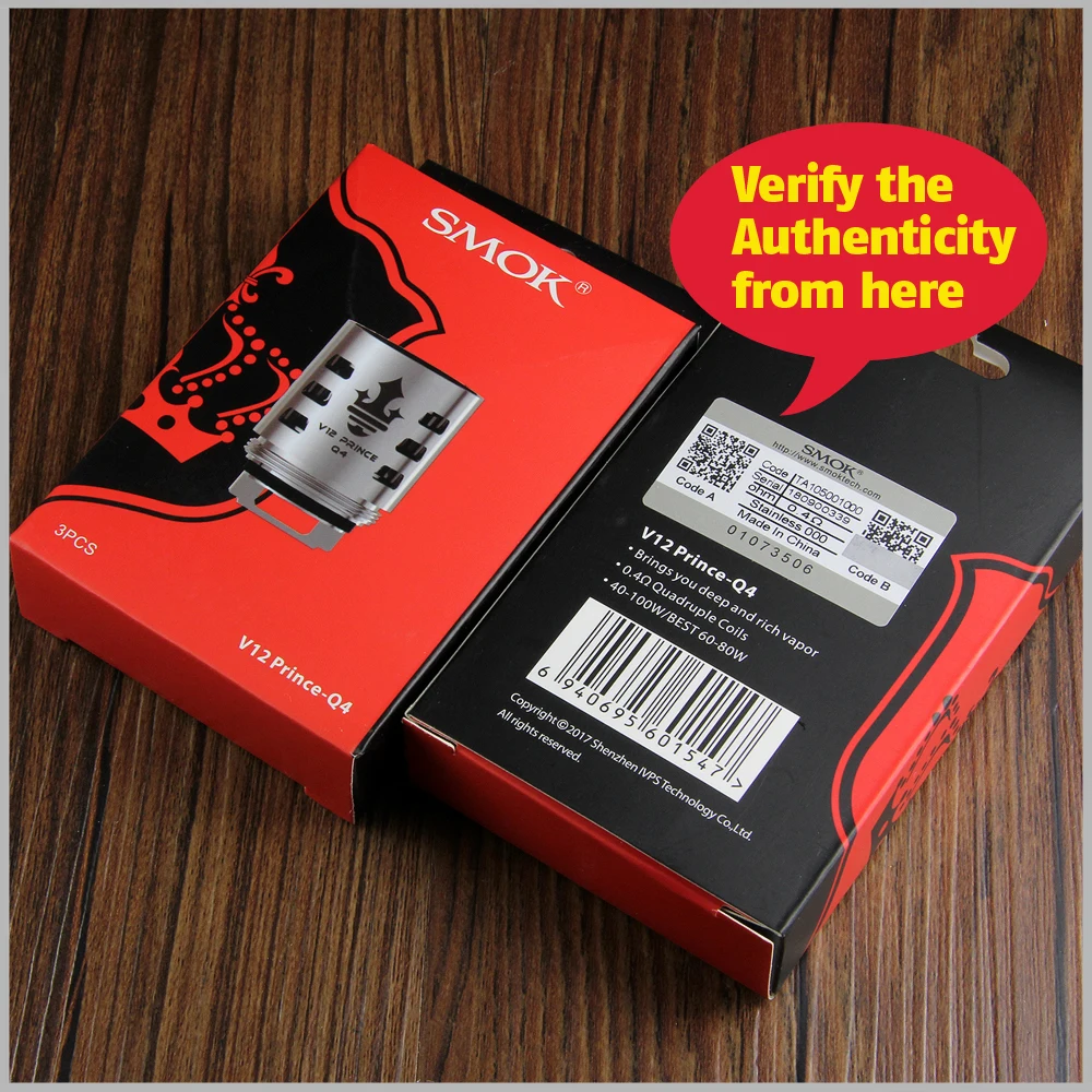 Оригинальный SMOK TFV12 Prince Coil V12 Q4 M4 X6 T10 Mesh dual mesh Core для PRINCE Tank Eletronic Cigarette