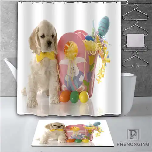 Изготовленный На Заказ puppy_eggs_bag_easter(1) водонепроницаемый душевой занавес дверной коврик домашняя Ванна Ткань полиэстер для ванной разные размеры#18-10-18-(3