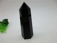 pretty natural obsidian quartz crystal single terminated wand point healing