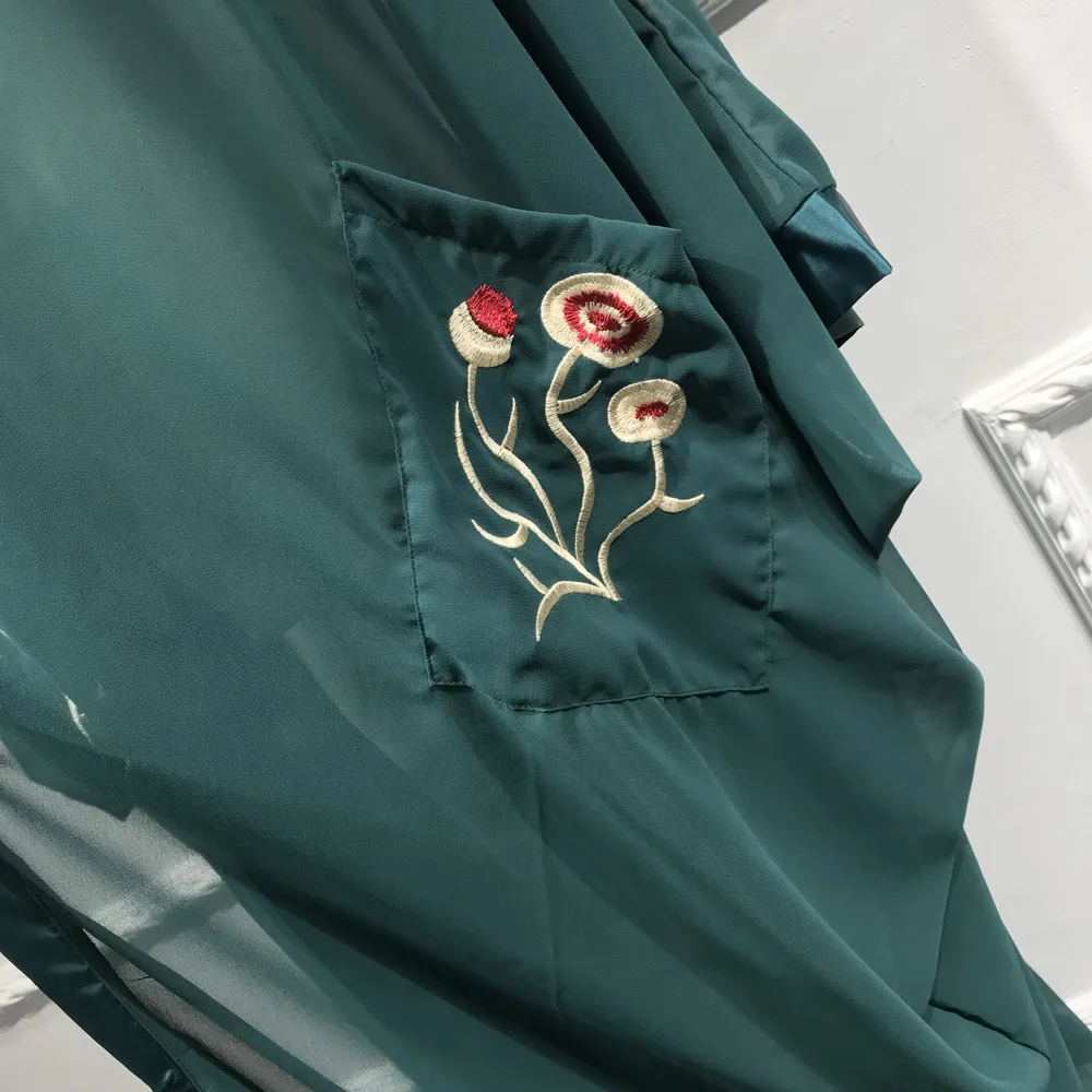 Женское платье Кафтан Abaya длинное с длинным рукавом и летучая мышь для