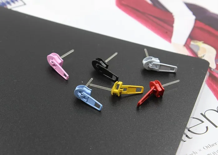 Серьги в стиле панк с мини застежкой молнией|ear hole|stud earringspunk earrings |