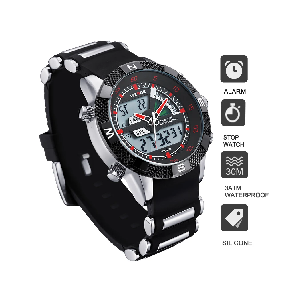 WEIDE мужские часы лучший люксовый бренд автоматические противоударные