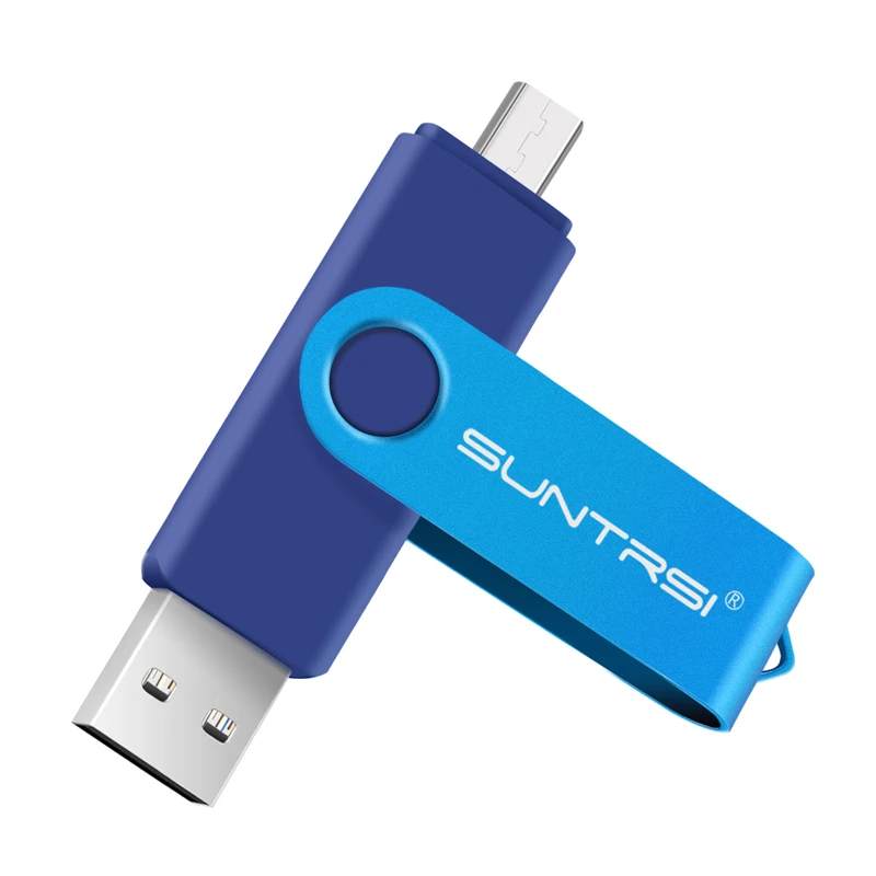 blue Suntrsi OTG флеш-накопитель 4g 8g 16g Флешка для смартфонов и планшетов реальная емкость 64 ГБ флеш-накопитель USB2.0 32 Гб карта памяти - Цвет: blue