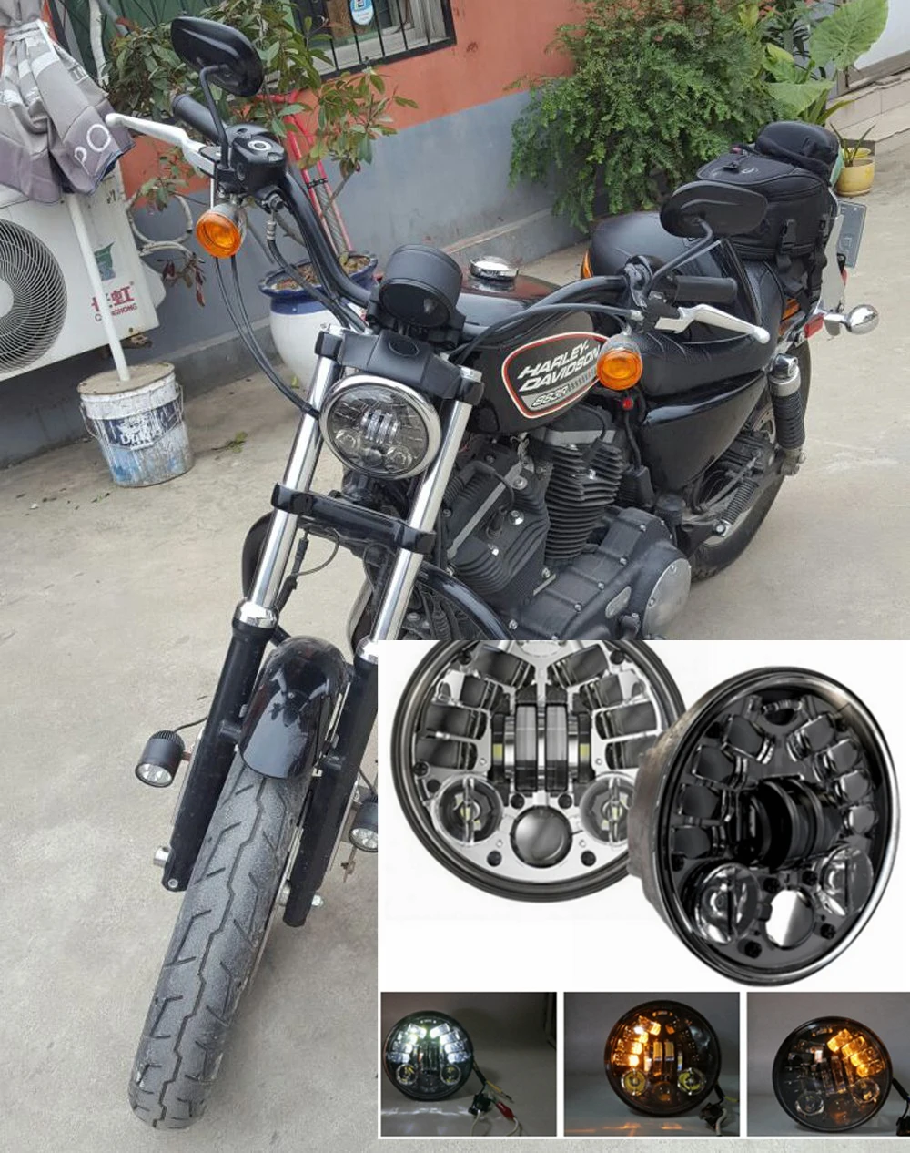 Светодиодная фара для Мотоциклов Harley Dyna Forty Eight XL1200X 5 75 дюйма |