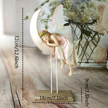 Flower Fairy VILEAD 32 см Смола цветок фея красота ангел фигурки Европейский аксессуары для дома креативные Девушки Детские подарки на свадьбу, день рождения - Цвет: Flower Fairy