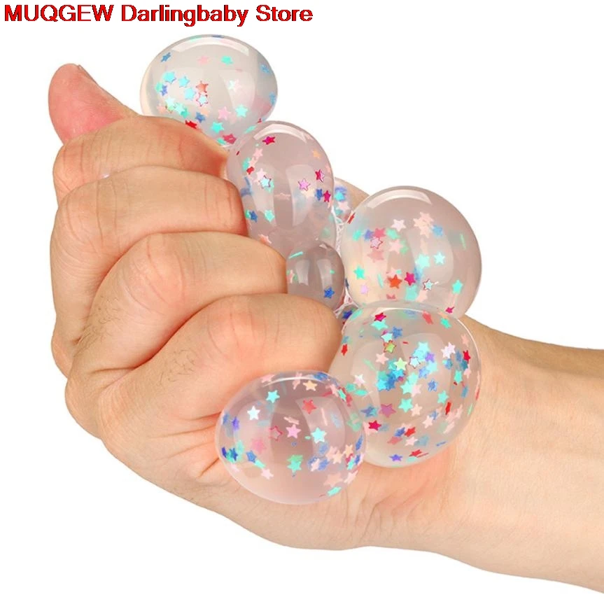 Светодиодный сетчатый шар со звездами светящиеся игрушки для выдавливания