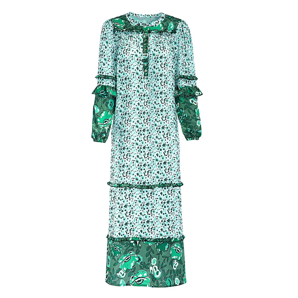 Летнее платье-макси с принтом в стиле бохо винтажная пляжная одежда длинным