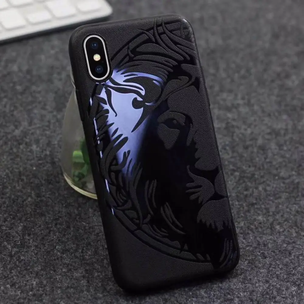 Lion XS Max Лев черный чехол для Apple iPhone 11 Pro Max XR Супермен Бэтмен паук Дракон мягкий чехол из ТПУ с узором «Человек бойфренд подарок - Цвет: Lion