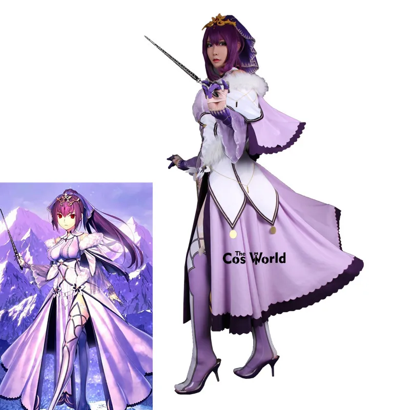 FGO Fate Grand Order Caster Scathach платье униформа плащ наряд Аниме косплей костюмы |
