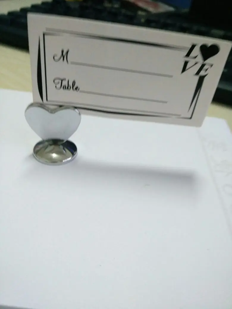 100 шт Свадебные украшения любовь Серебряный в форме сердечка место карты/имя