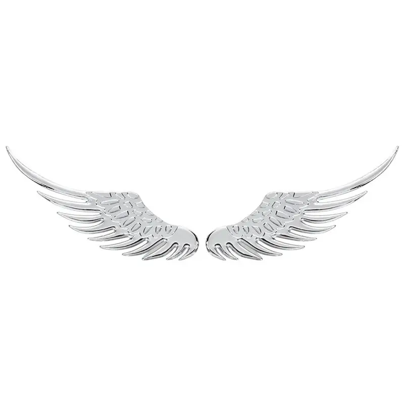 Автомобиль сплав серебра тон Ангел значок Wings наклейки 2 предмета|Эмблемы| |