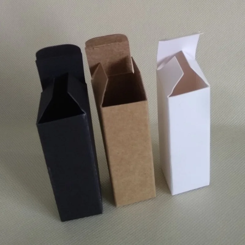 

100pcs- 2.4*2.4*7.8cm Kraft Paper Box White Black DIY Packaging Boxes for Essential oil Sprays Cosmetic Samples Party Favors