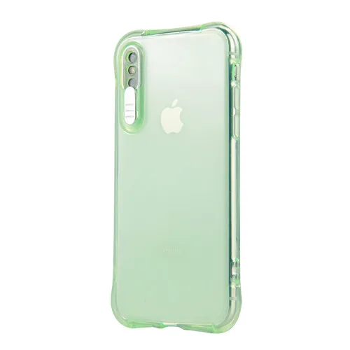 Задняя крышка Capa для apple iphone X XS XR XS max 5 5S SE 6 6S 7 8 plus 11 Coque Мягкий ТПУ Красочный Светодиодный светильник-Вспышка чехол для телефона - Цвет: green