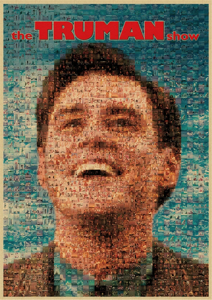 Jim Carrey плакат со сценами из фильмов Трумэн шоу маска фильм крафт-бумага Плакат Бар Кафе печать рисунок ядро декоративная живопись