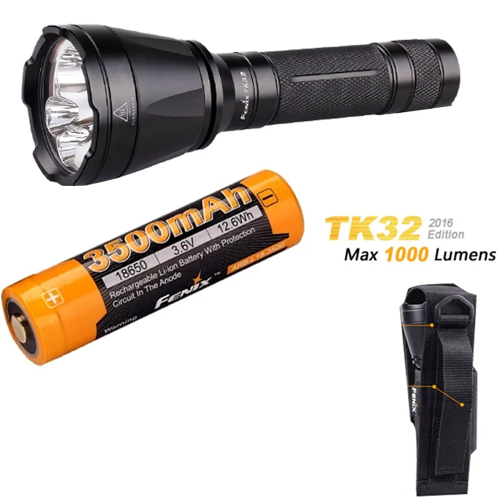 Fenix TK32 2016 CREE светодиодный 1000 люмен Встроенный красный зеленый свет и двойной