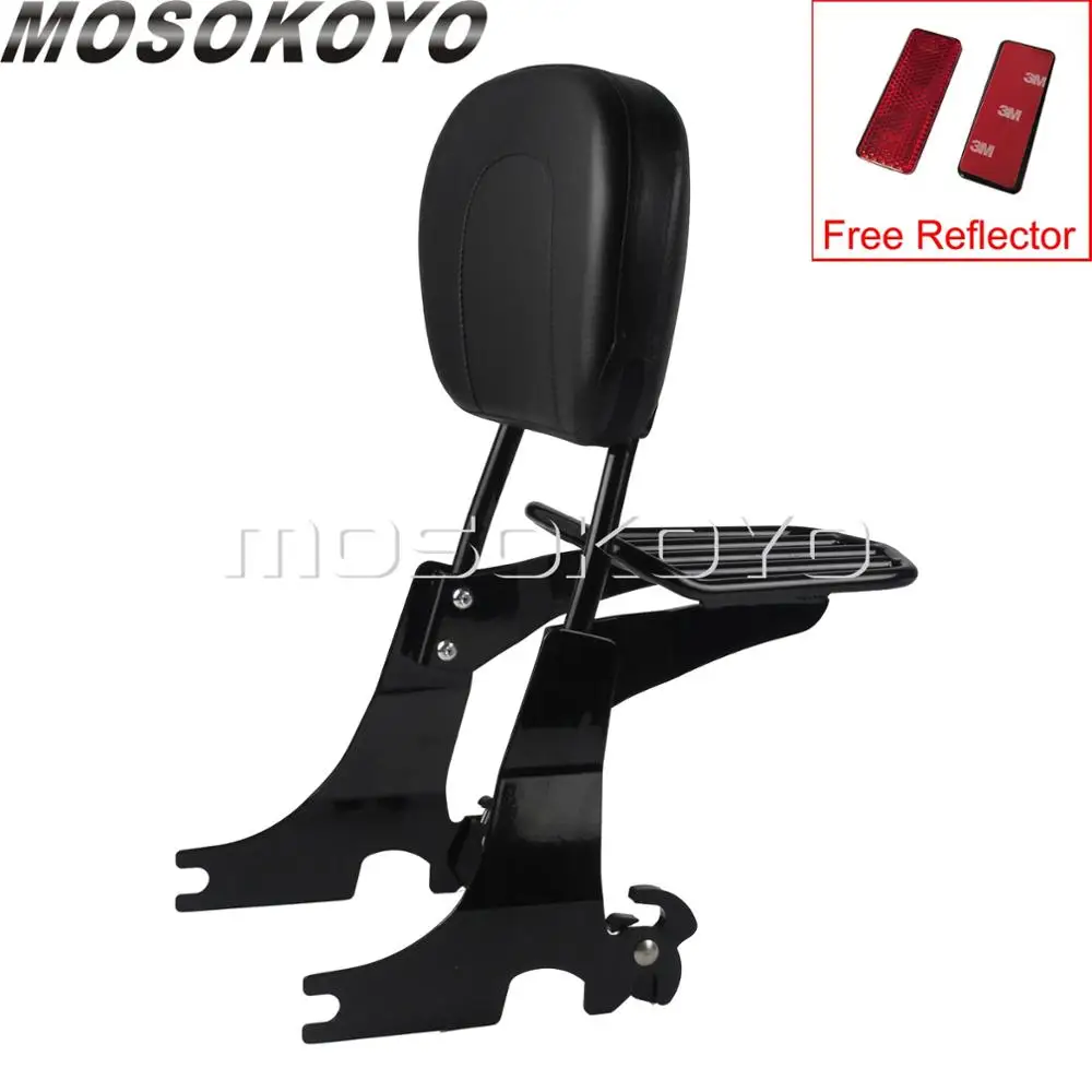 Для Harley Sportster 883 1200 XL883 XL1200 1994-2003 съемный пассажирская спинка Чемодан держатель пассажирская спинка накладка отражатель - Цвет: Black