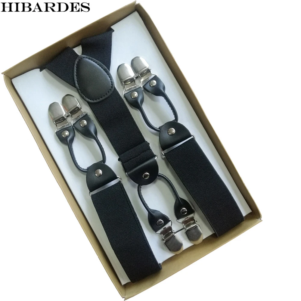 6 клип Для Мужчин's Подтяжки для женщин Кожезаменитель мужчин подтяжки