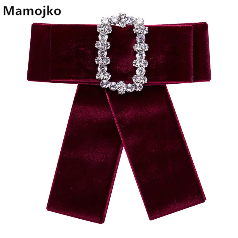 Mamojko, 6 цветов, богемный темперамент, квадратные стразы, бархат, галстук-бабочка, броши для женщин, детей, модное украшение для куртки, ювелирные изделия