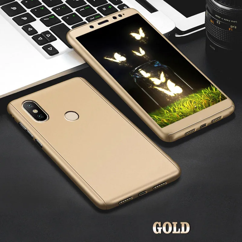 360 Полное покрытие для Vivo V7 Plus Y67 Y66 Y65 V5 V5 Lite Y51 Y55 Y53 чехол для телефона с закаленным стеклом - Цвет: Champagne Gold