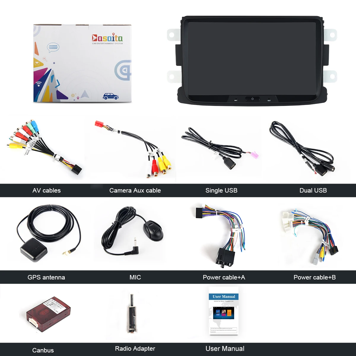 Dasaita " ips радио автомобиля Multimidia Android 9,0 для Renault Duster Dacia Sandero Duster Captur Lada Xray 2 Logan Autoradio DSP