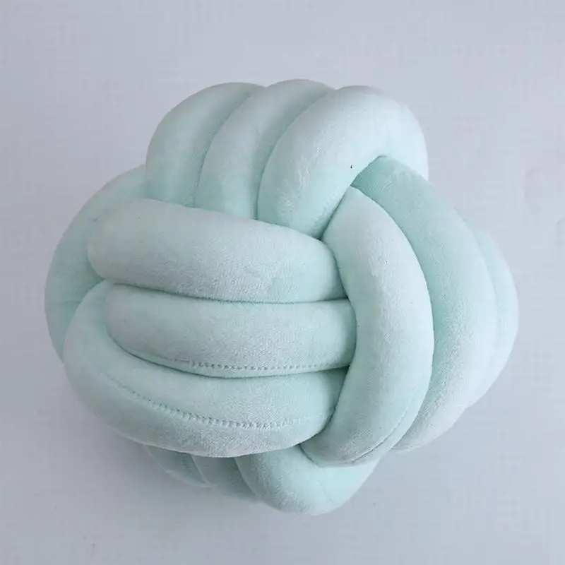 Green 3 knots Креативный круглый Североевропейский Тип 3D подушка узлом Диван офисный стул Высококачественная плюшевая подушка с наполнителем чехол с PP хлопок - Цвет: Green 3 knots