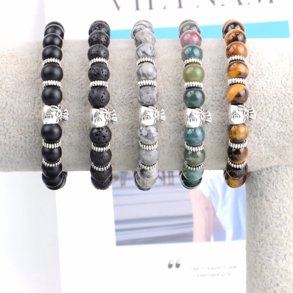 Trendy Beaded Bracelet Men Natural Yellow Tiger eye Stone Wallet Charm Buddha Bracelets &amp Bangles For Women Jewelry Accessories |