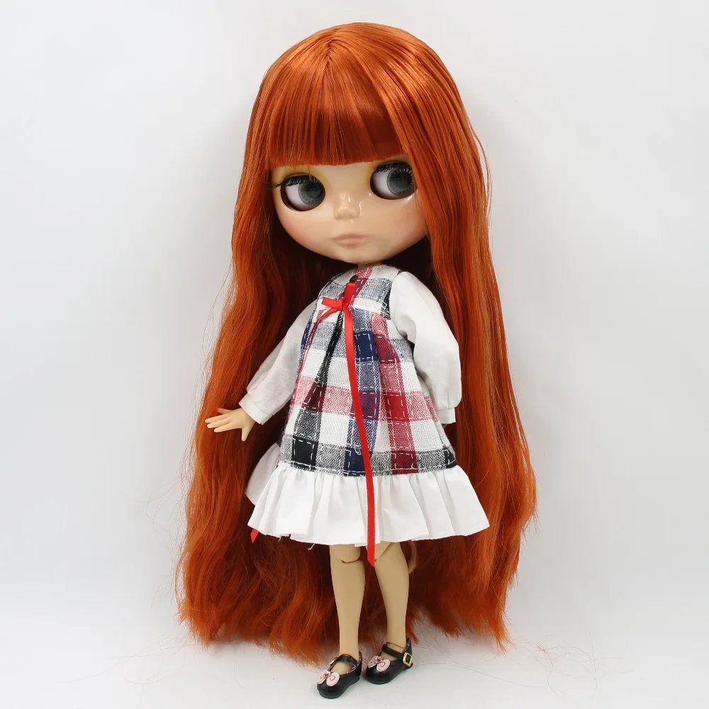 Ледяная фабрика blyth кукла загар кожа сустава тела bjd красный коричневый волосы с челкой 1/6 игрушка 30 см