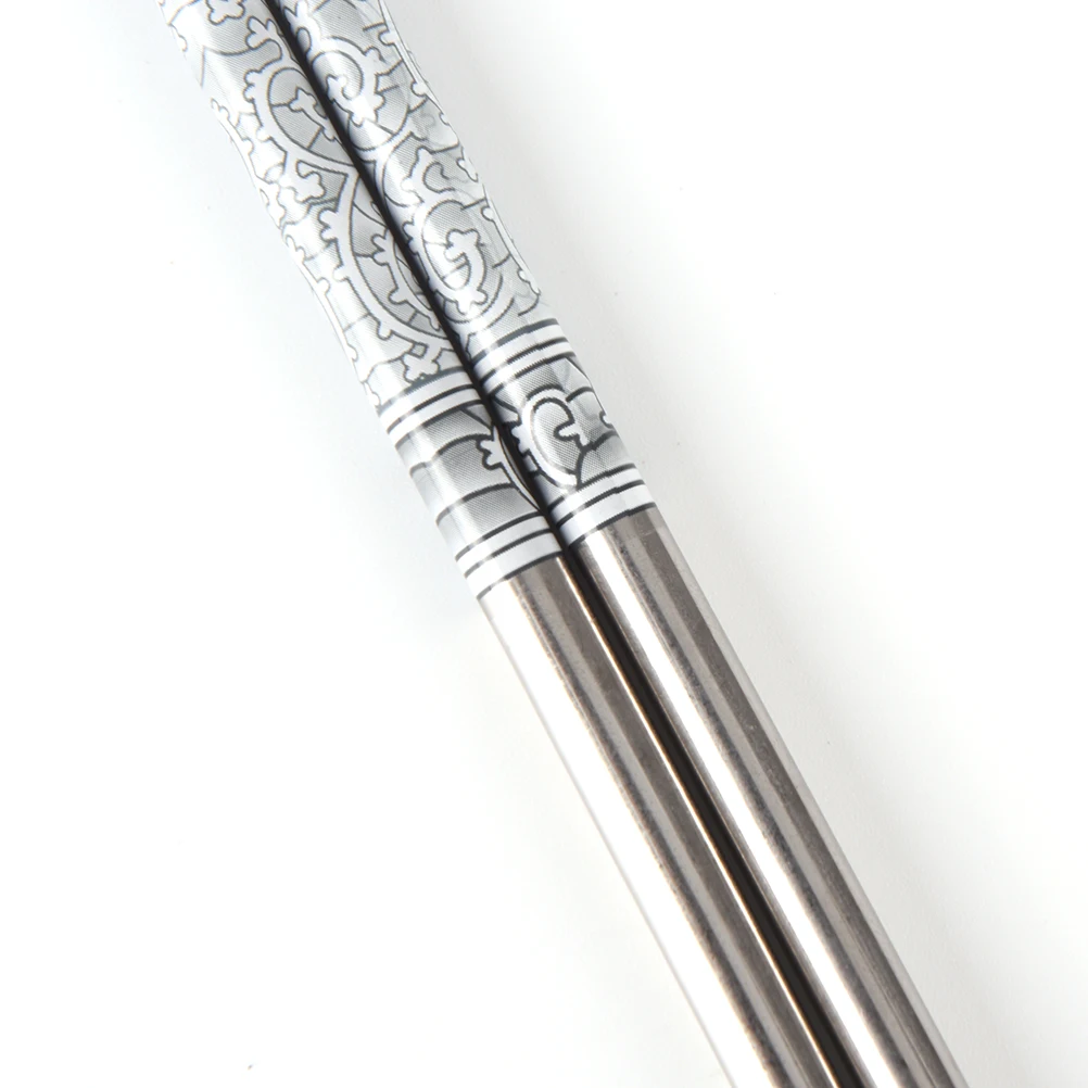 1 пара китайские фарфоровые палочки для еды из нержавеющей стали|stainless steel