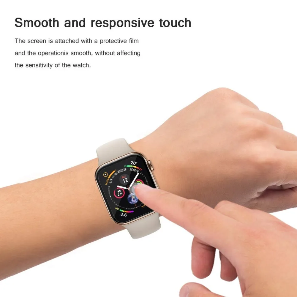 4D изогнутая 9H закаленная пленка для Apple Watch 40/44 мм 38/42 Защита экрана Series watch 4/3/2