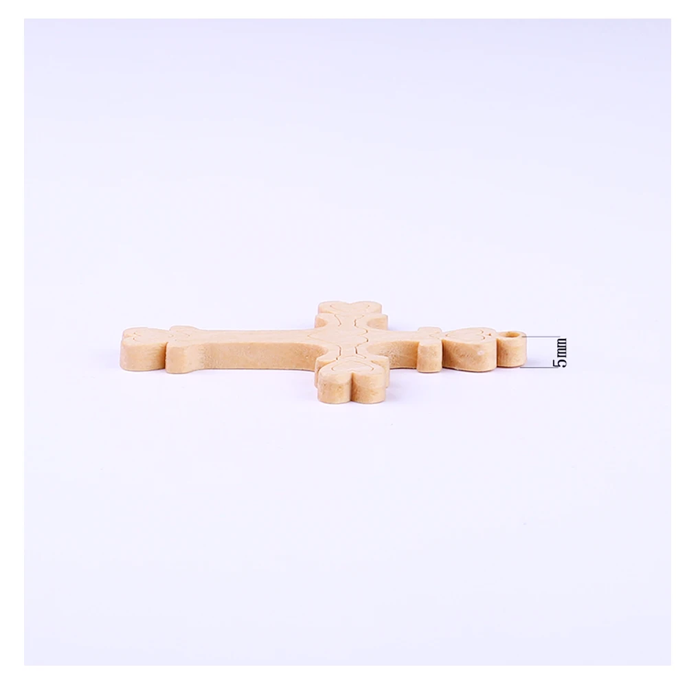 48*67 мм супер большой бежевый натуральный деревянный крест бусины с отверстием