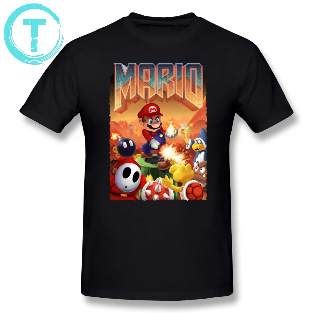 Doom футболка Mario S большого размера мужские футболки с милым коротким рукавом