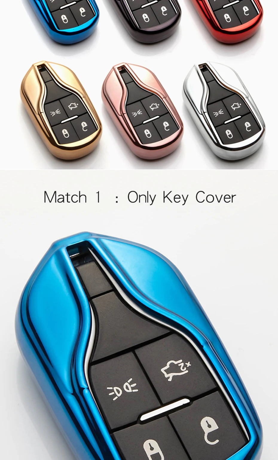 6 Color Soft Car Key Ring Case For Maserati Levante Ghibli Quattroporte Granturismo Interior Accessories Car Smart Key Bag Cover
