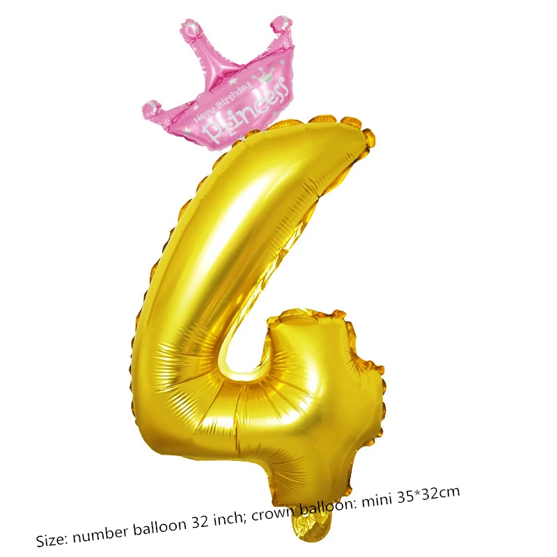 32-дюймовый Золотой Фольги номер шары 18 первый день рождения babyshower украшение