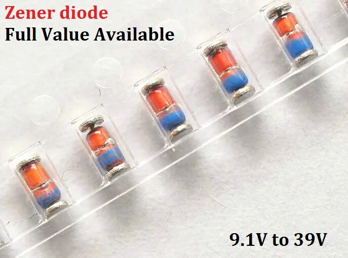 200 шт. 0,5 Вт Ll34 ZMM9.1V/16V/18V/20V/22V/24V ZMM10V/11V/12V/13V/15V/27V/30V/33 в/36 В/39 в Диод Зенера ZMM9V1 1/2 Вт Smd Бесплатная доставка