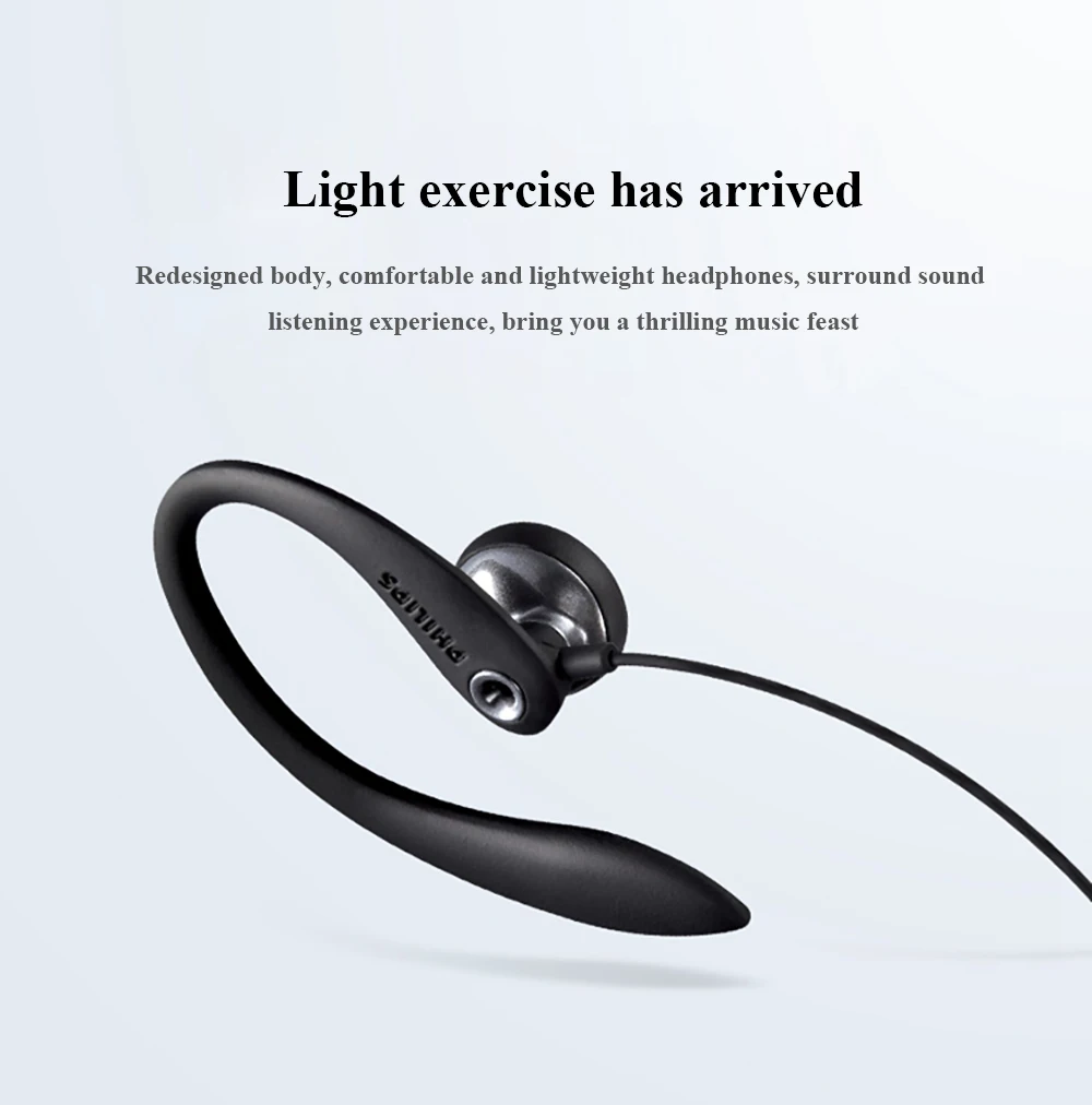 Оригинальные Наушники PHILIPS SHS3305, наушники с подвеской для ушей, спортивные наушники с поддержкой смартфонов для samsung Xiaomi