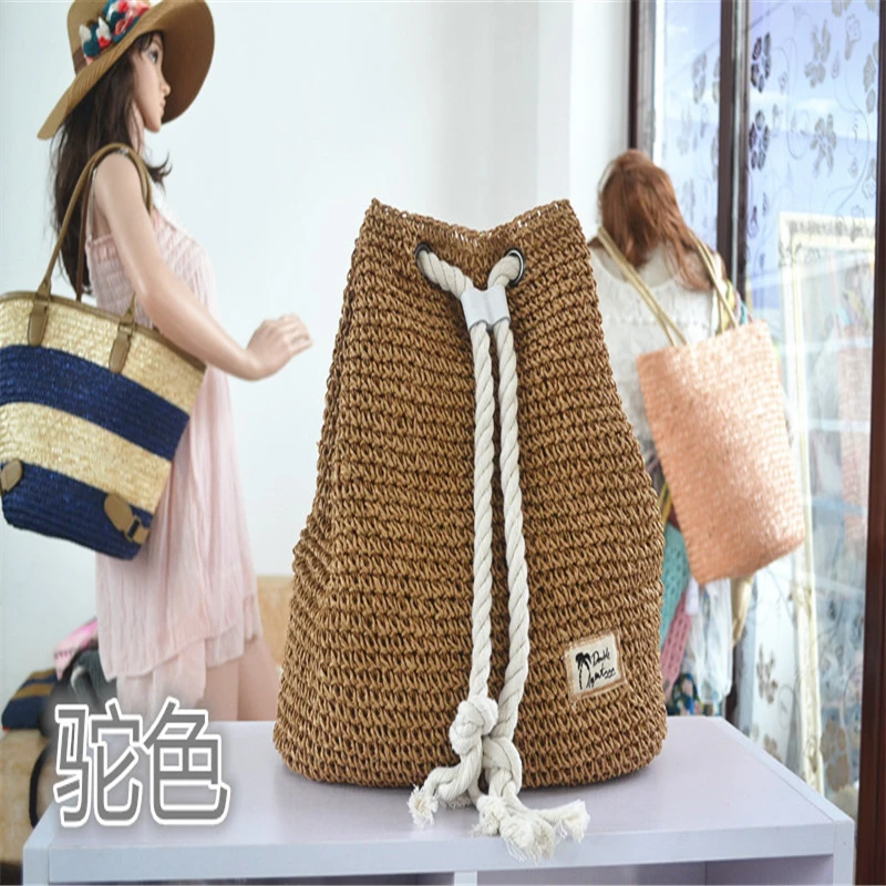 Летняя сумочка из соломы женский рюкзак модный для девочек Mochila дорожная пляжная