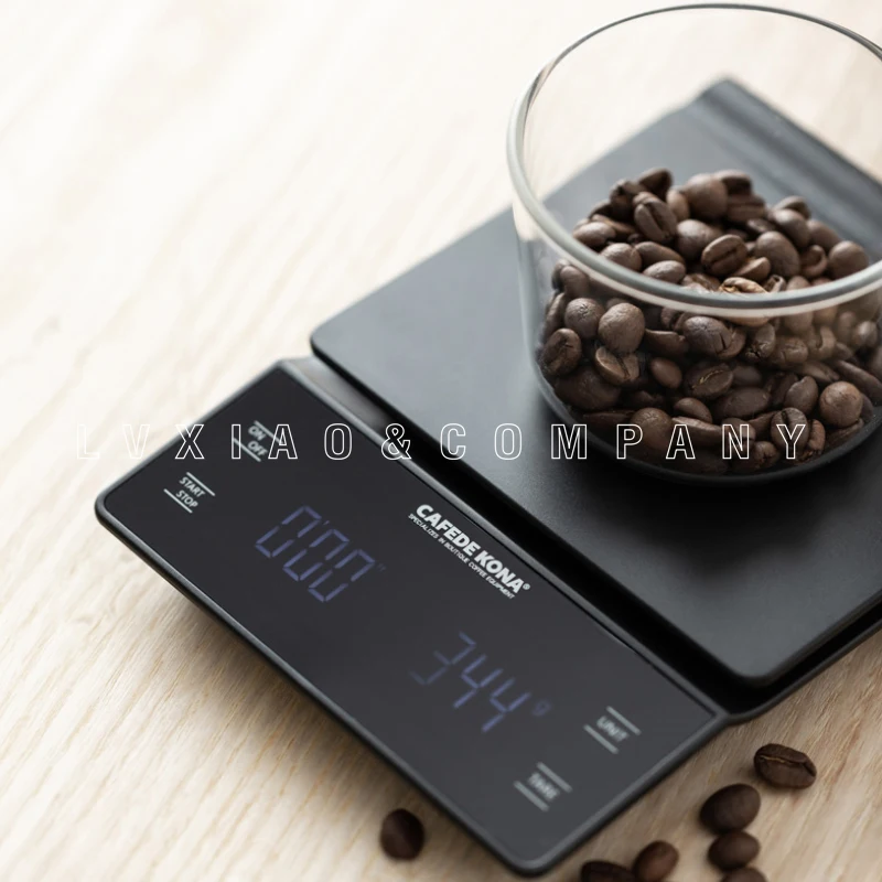 CAFEDE KONA цифровой Кухня весы кг/3 кг/0,1 г Электронные весы с таймером Кофе капельного весы бытовой светодиодный