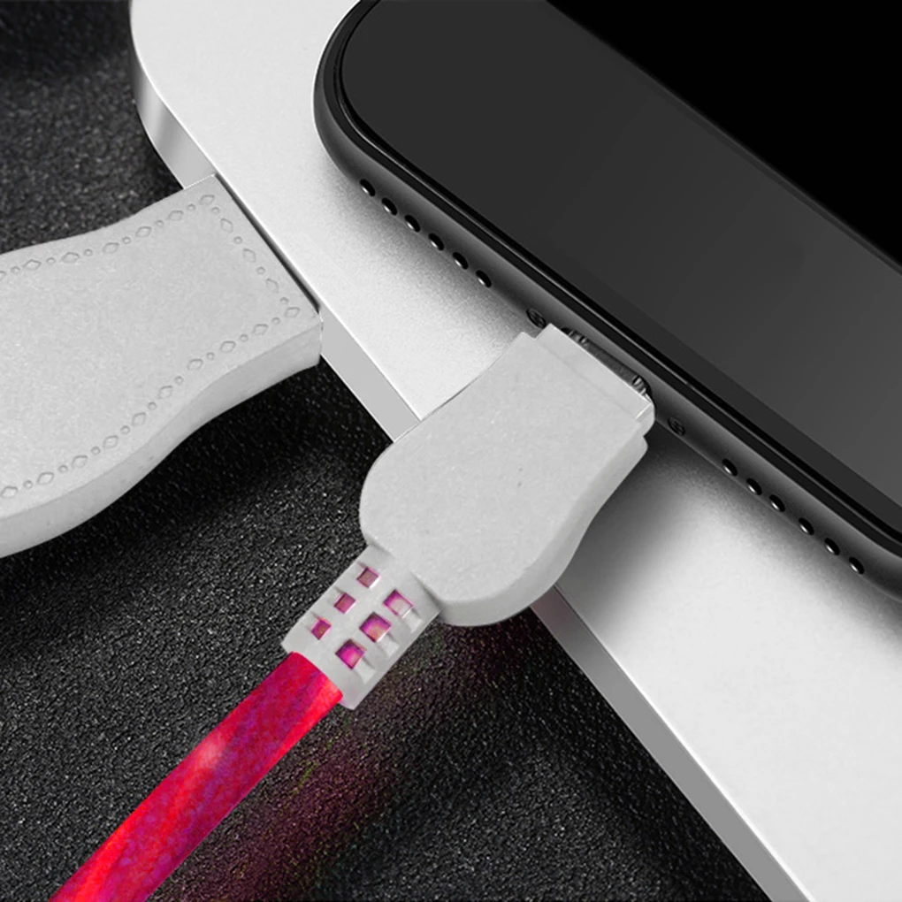 Светодиодный светящийся Micro usb type C кабель для зарядки мобильных телефонов яркая линия передачи данных для iPhone X XR для samsung