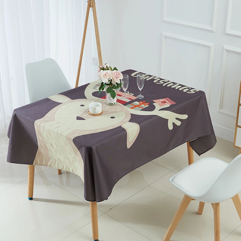 table cloth christmas tablecloth nappe rectangulaire elk snowman tree Printed toalha de mesa decoracao para casa cover | Дом и сад