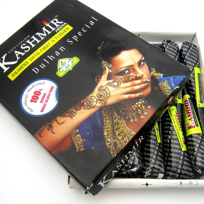 6 шт. Кашмирская индийская самая черная паста для татуировок с хной рук и пальцев