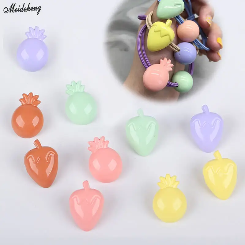 

Acrylic DIY Dripping Oil Strawberry Pineapple Beads Back Hole DIY Material Fashion Hair Decoration Pearl Beads Jewelry Accessory