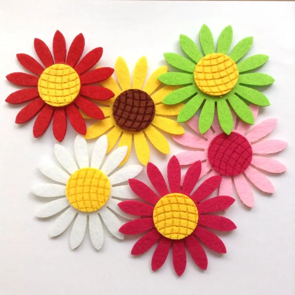 DIY Войлок красивый красочный Подсолнух 50 шт./лот 80*80 мм|lot lot|sunflower diylot diy |