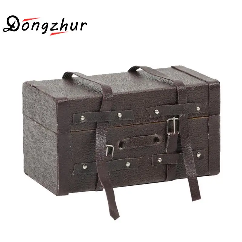 Dongzhur винтажный кожаный Ретро Чехол 1:12 кукольный домик Миниатюрная модель Diy