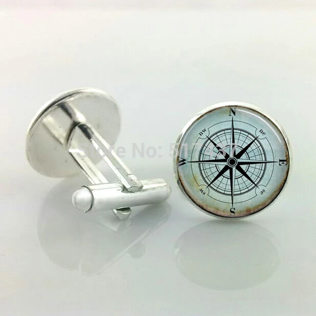 1 пара винтажных запонок с компасом модные позолоченные запонки со старым для