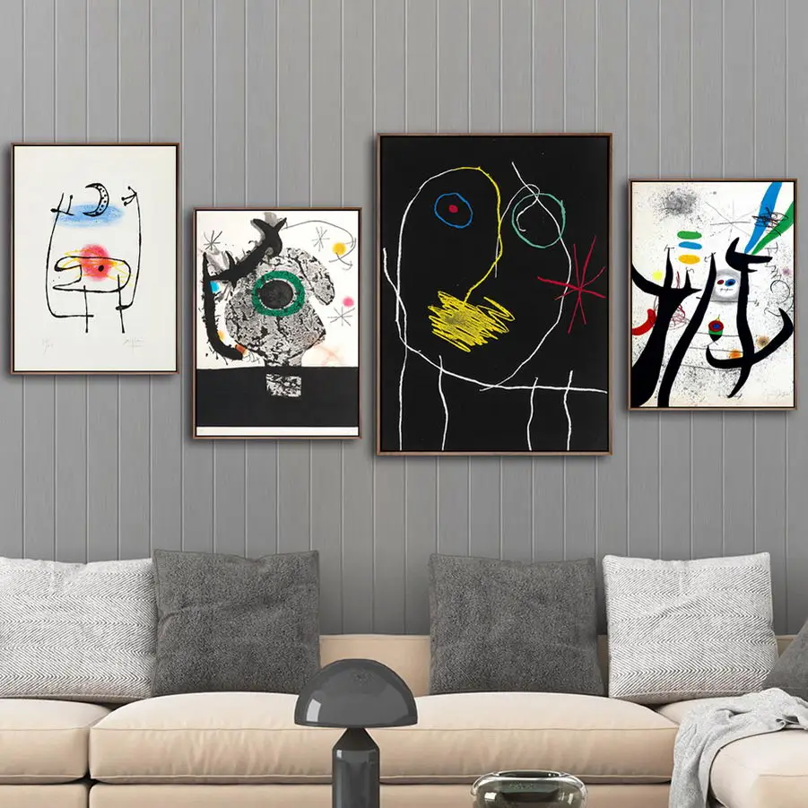 Home Decoration Canvas Print Art Wall Pictures for Living-room Poster Printing Paintings Spanish Joan Miro 4 | Дом и сад