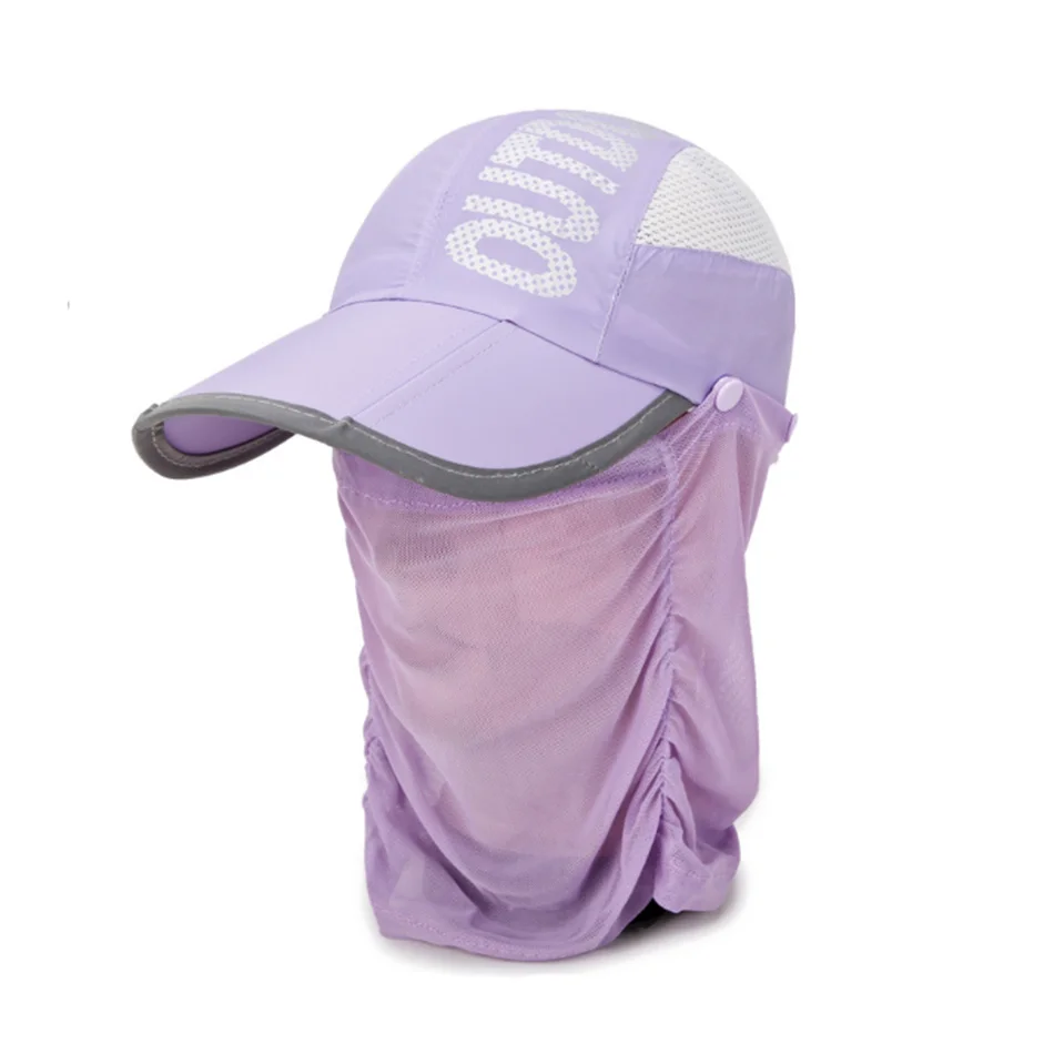 Purple BUTTERMERE, бейсболка с длинными полями, мужская, темно-синяя, дышащая, Snapback, шапки, женские, с принтом, складная, летняя, для кемпинга, защита лица, Солнцезащитная шляпа - Цвет: Purple