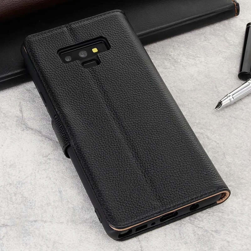 Чехол из натуральной кожи для samsung Galaxy Note 9 8 чехол s8 S9 Plus полная защита флип