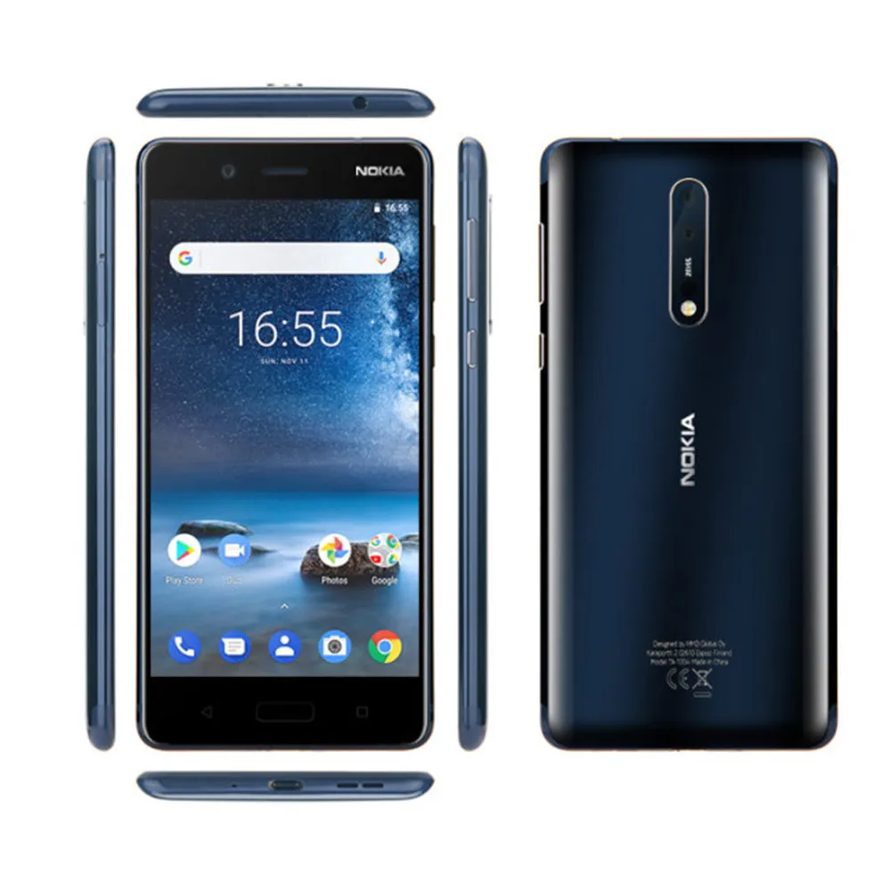 NOKIA 8 Android смартфон TA 1012 6 ГБ ОЗУ 128 Гб ПЗУ Snapdragon 835 2 5 GHz Octa Core 3 дюймов 2.5D K экран