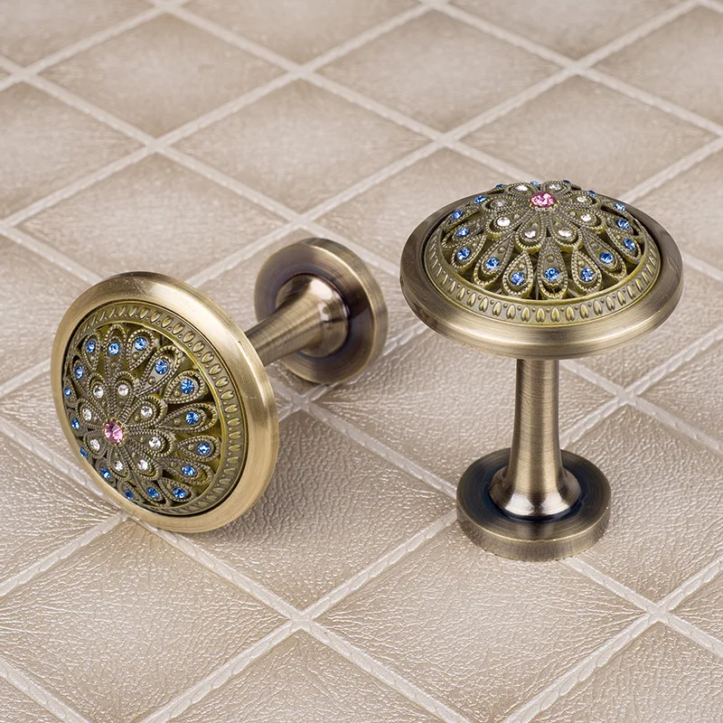 1 шт. Роскошные хрустальные настенные крючки бронзовая вешалка настенная