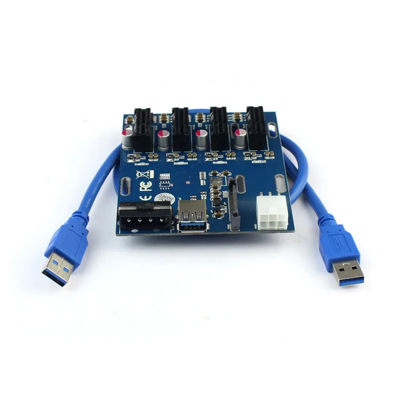 Cnkesin pci e для PCIe адаптер 1 оборот 4PCI E один слот до четырех USB3.0 USB 3.0 кабель SATA к 6Pin + 4Pin
